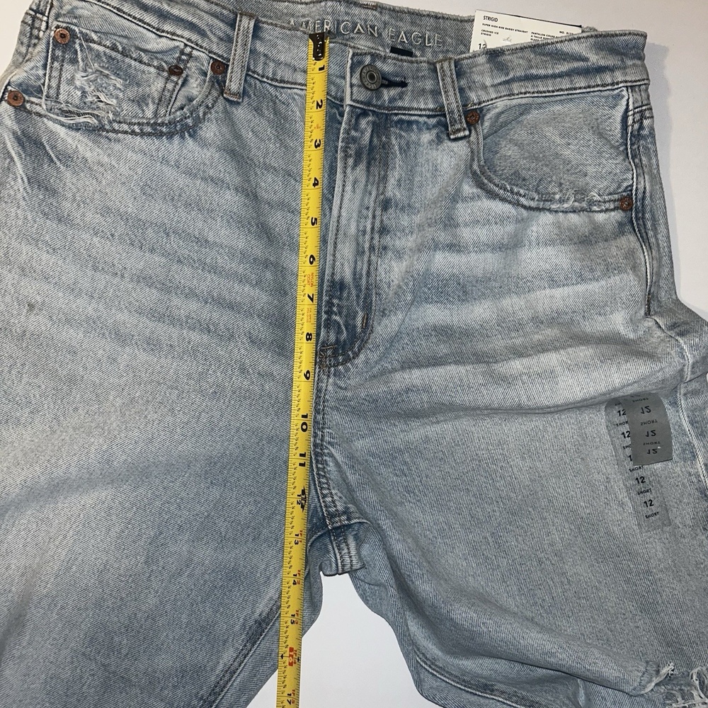 American Eagle Strigid Super‎ High Rise Baggy Straight Womens Jeans 12 Short - Picture 6 of 12
